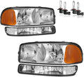 Headlights Assembly for 99-07 GMC Sierra - Clear Chrome Replacement