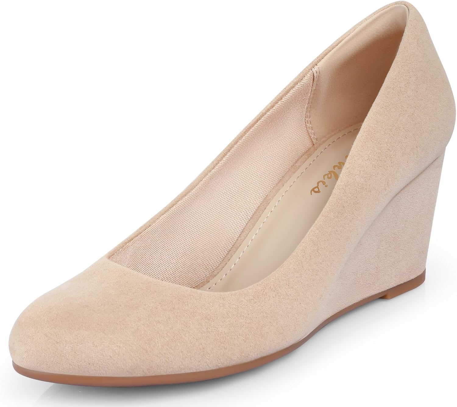 Ankis Closed Toe Wedges for Women - Comfortable 2.5Inch Heels