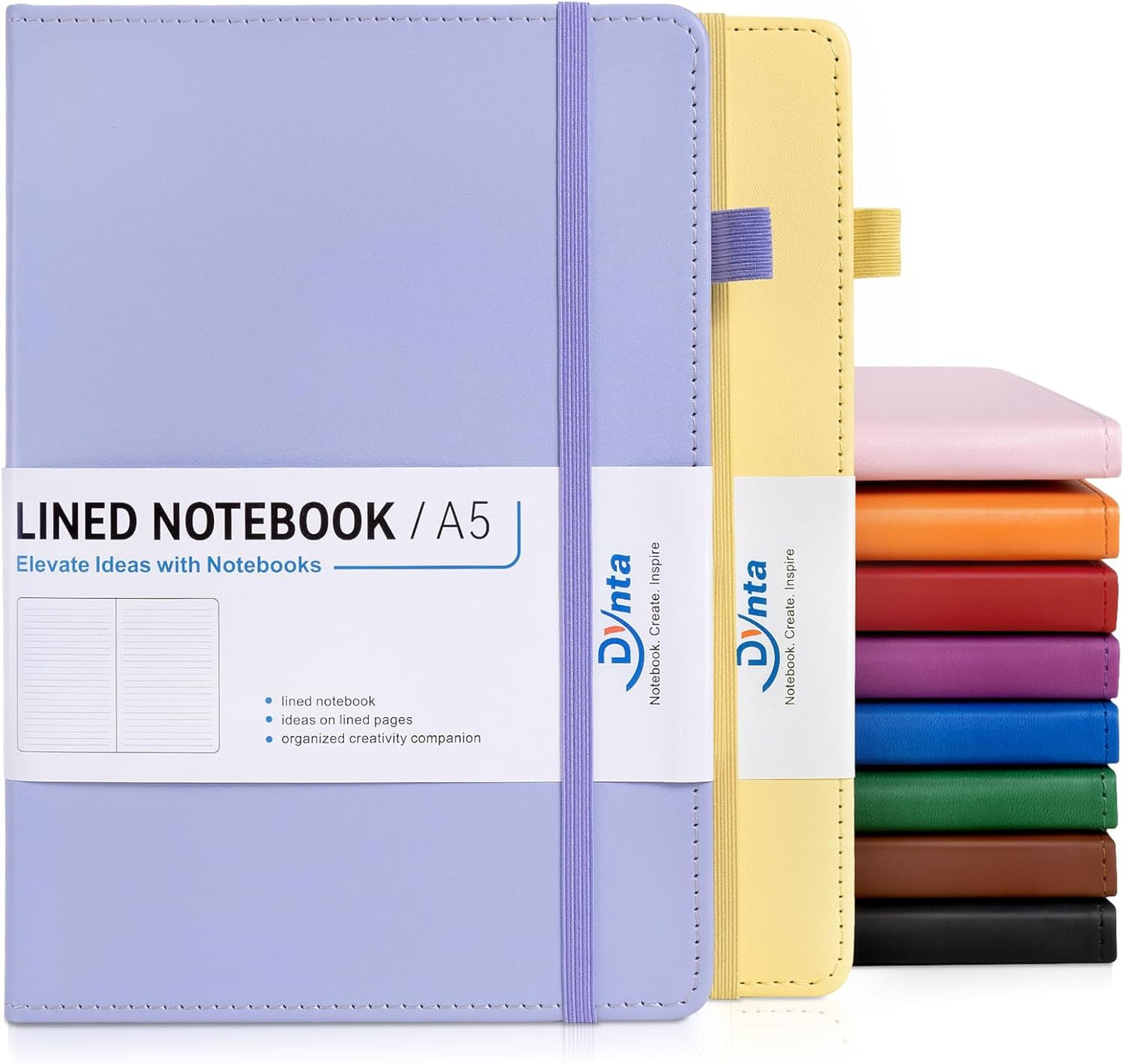 Dynta Hardcover Journal Notebooks 10 Pack for Writing and Notes