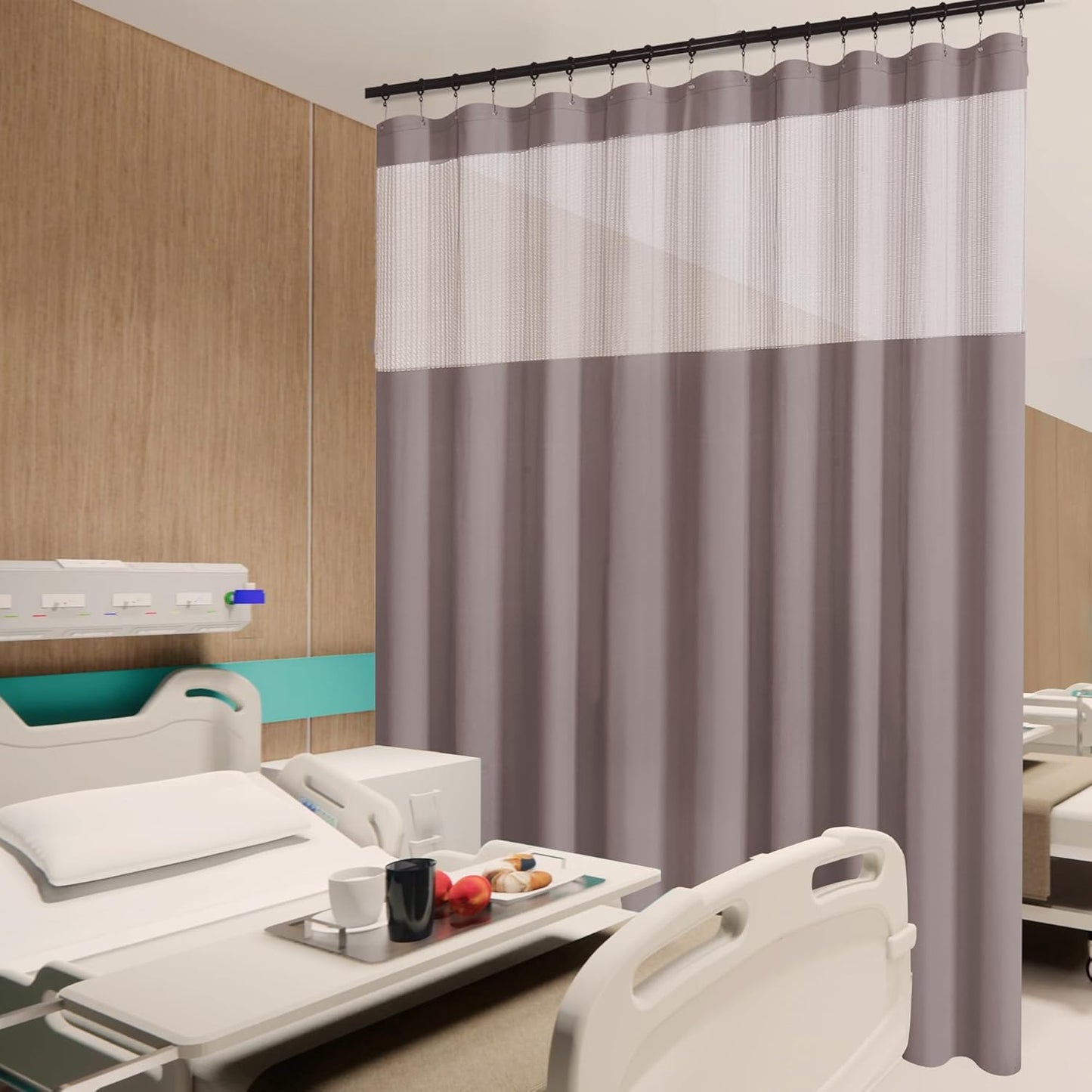 Fireproof Hospital Privacy Curtain - 9x8FT Grey