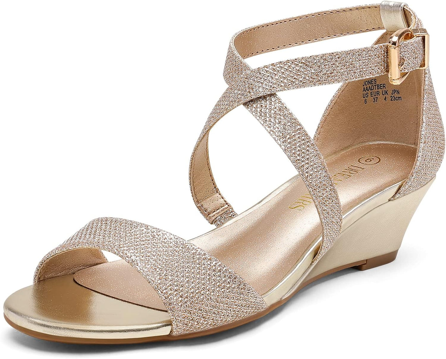 DREAM PAIRS Women's Low Wedge Sandals for Summer Style