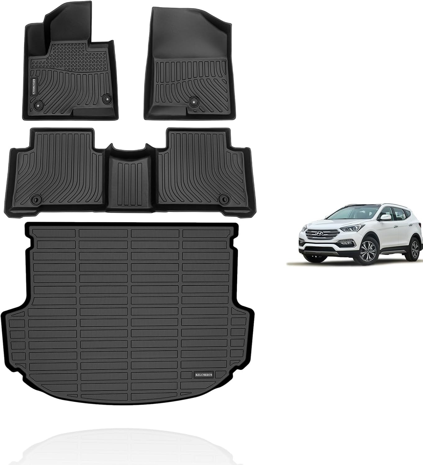 KELCSEECS All Weather Floor Mats for 2013-2018 Hyundai Santa Fe