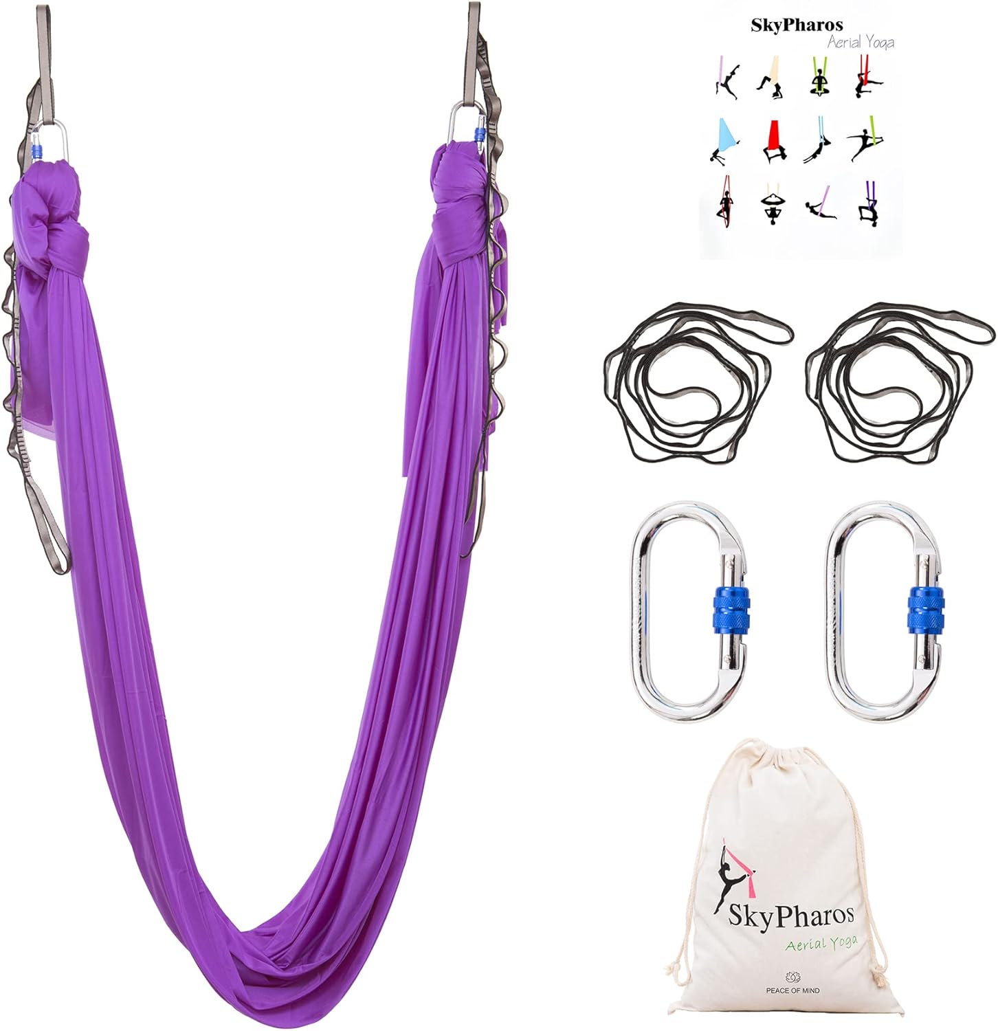 5.5 Yards Aerial Silks Yoga Swing Set for Fitness and Fun