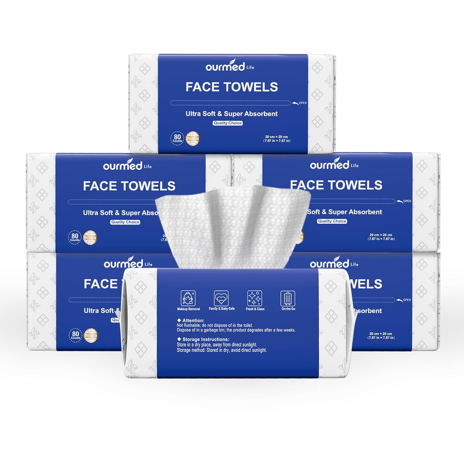 Ourmed Life Face Towels: Thicker Biodegradable Wipes