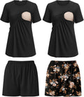 Ekouaer 2 Pack Women's Nursing Pajamas Set - Double Layer Nursing