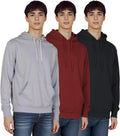 3 Pack Mens Fleece Hoodie Lightweight Athletic Sweatshirt (Style FF13)