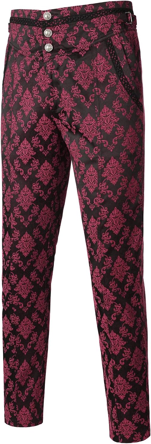 VATPAVE Mens Gothic Pants for Steampunk Cosplay and Fashion