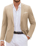 Mens Casual Blazer Suit Jacket One Button Sport Coat (Style 8C4K)