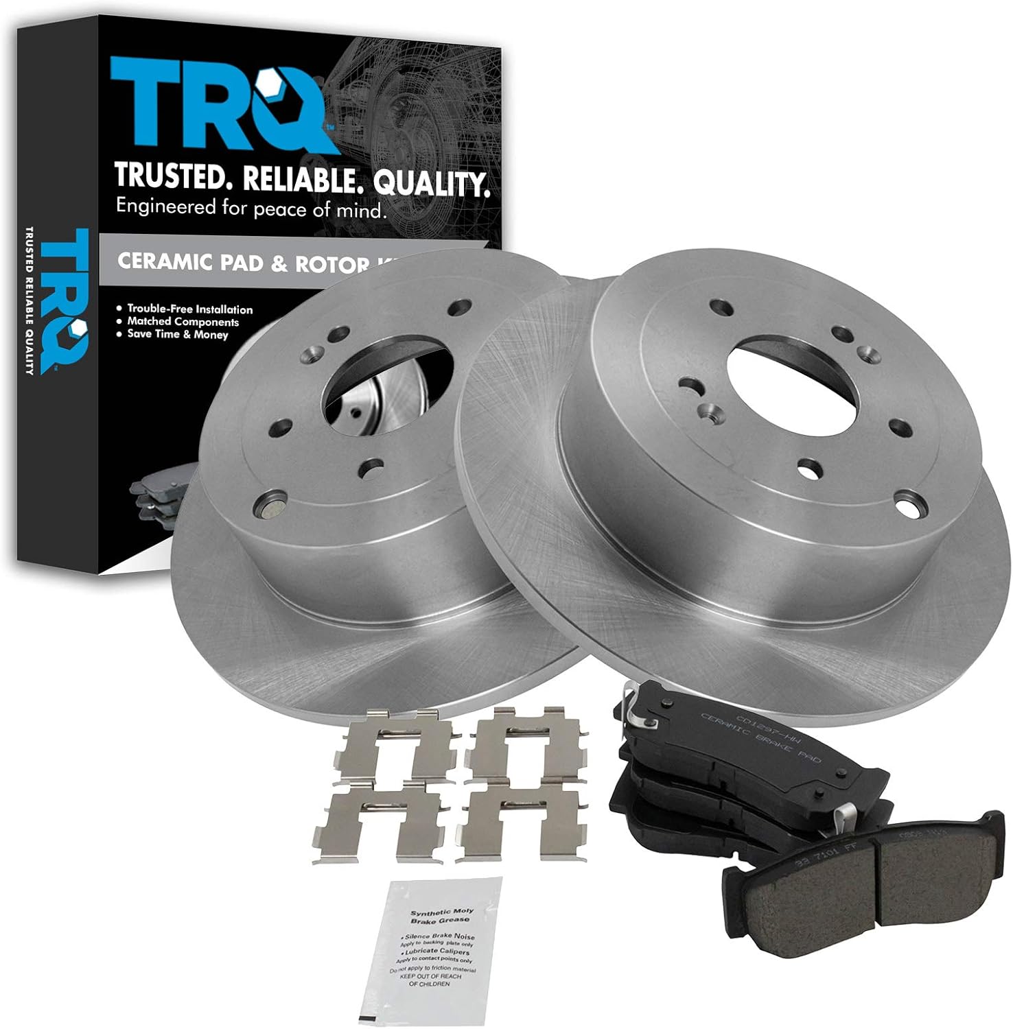TRQ Rear Brake Pad & Rotor Kit for 2007-2009 Hyundai Santa Fe