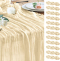 Cheesecloth Table Runner 12 Pack 10ft Beige Boho Gauze - Rustic Table
