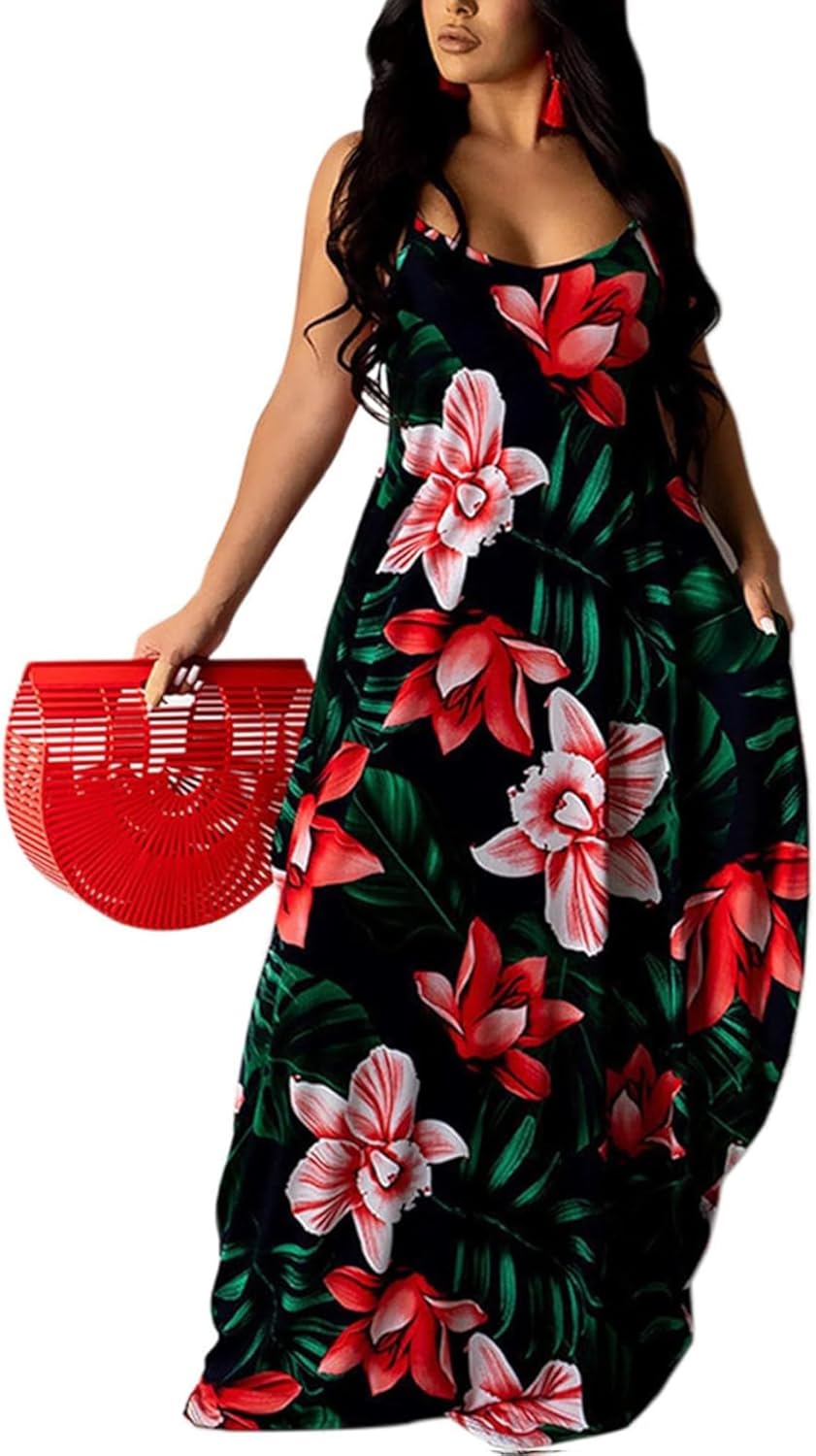 UOUA Hawaiian Dresses for Women Plus Size Summer Maxi Style