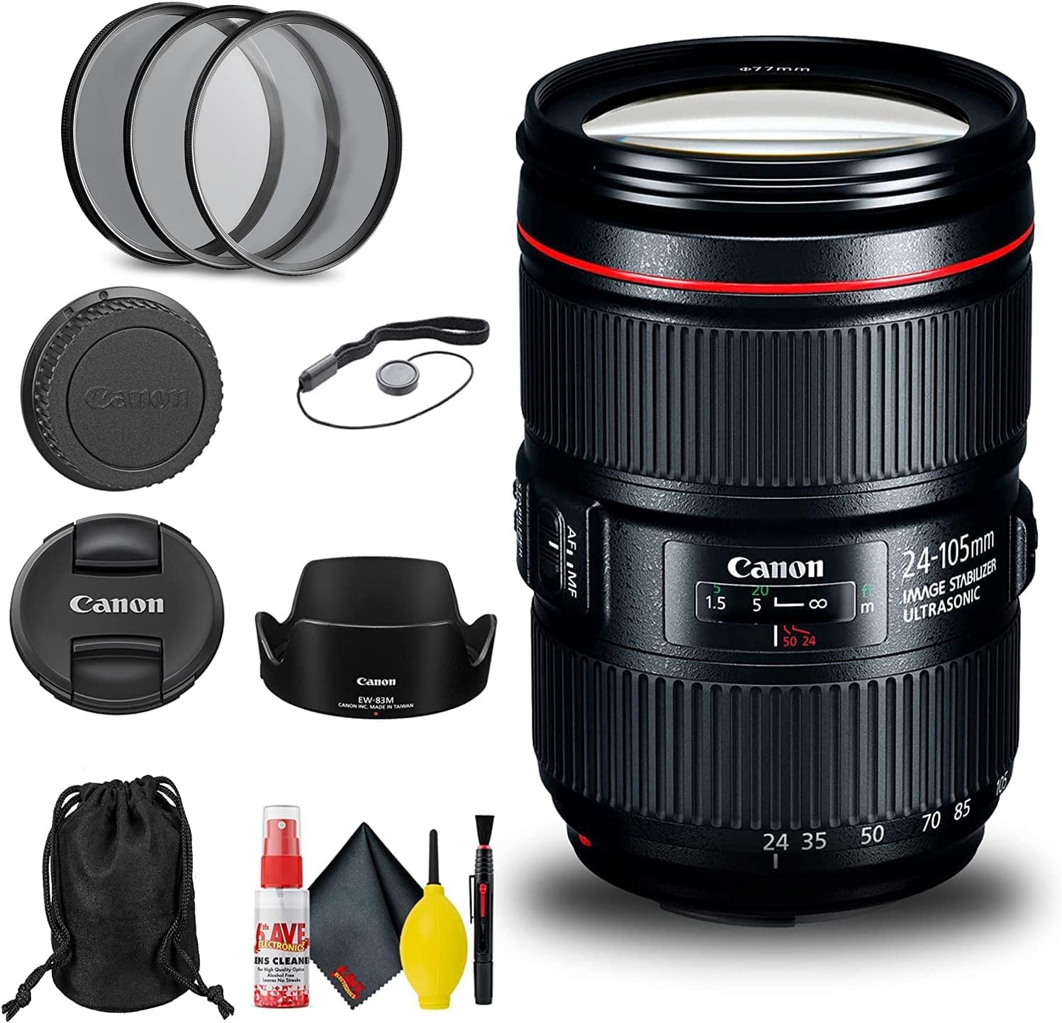 Canon EF 24-105mm f/4L IS II USM Lens with Essential Accessories