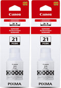 Canon GI-21 Pigment Black Ink Bottle Pack of 2 - Sharp Text
