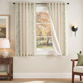 jinchan Winslow Lined Linen Curtains 63 in - Vintage Floral Privacy