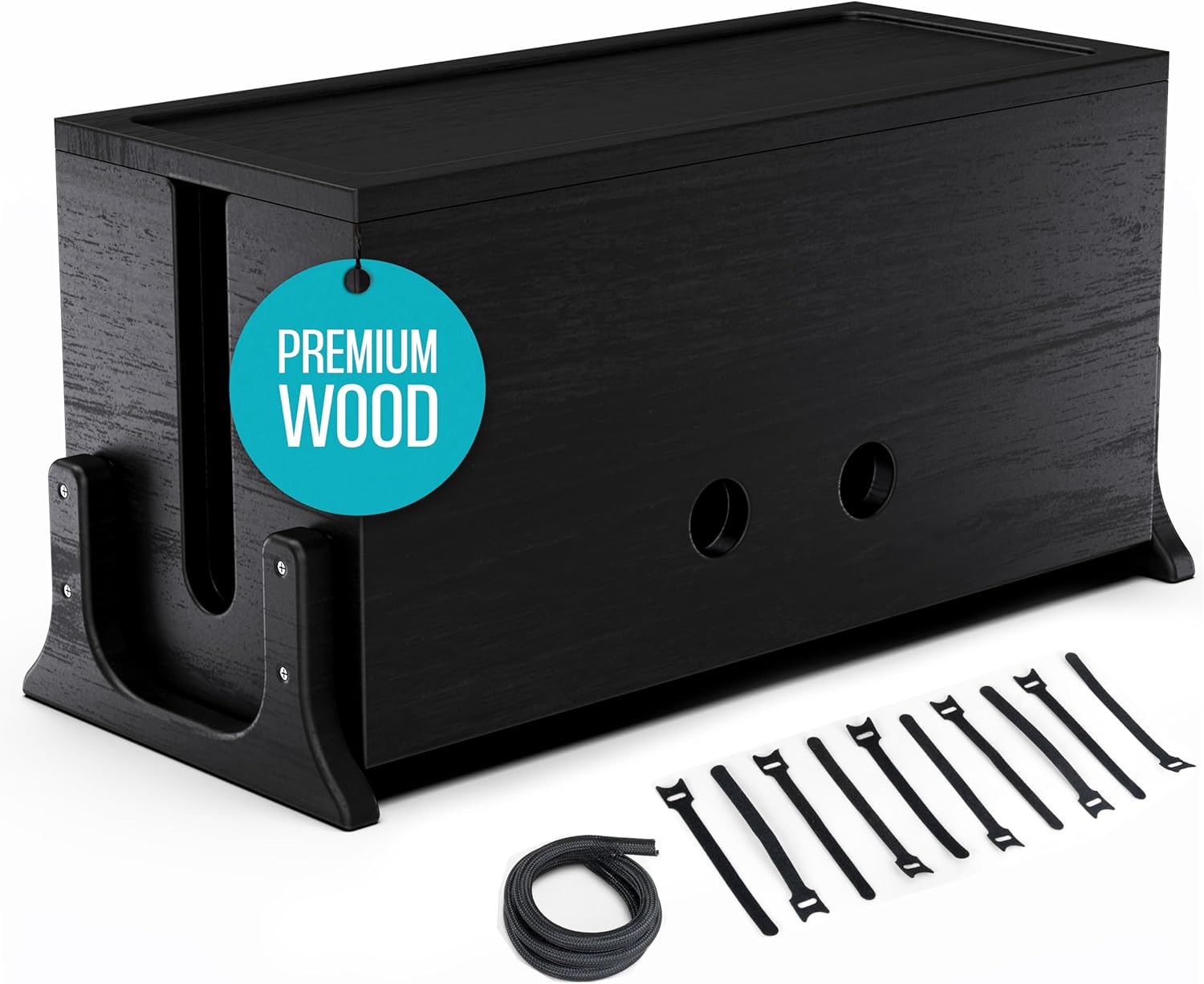 Declutter with Ease: Wood Cable Box Organizer