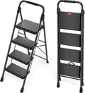 4 Step Ladder Folding Step Stool with Handrail - Stable 800lb Capacity