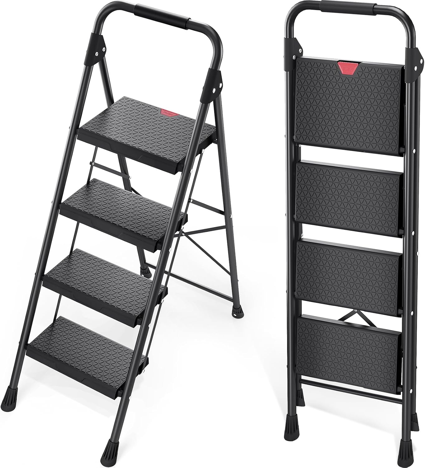 KINGRACK 4 Step Ladder with Handrail for Home and Kitchen