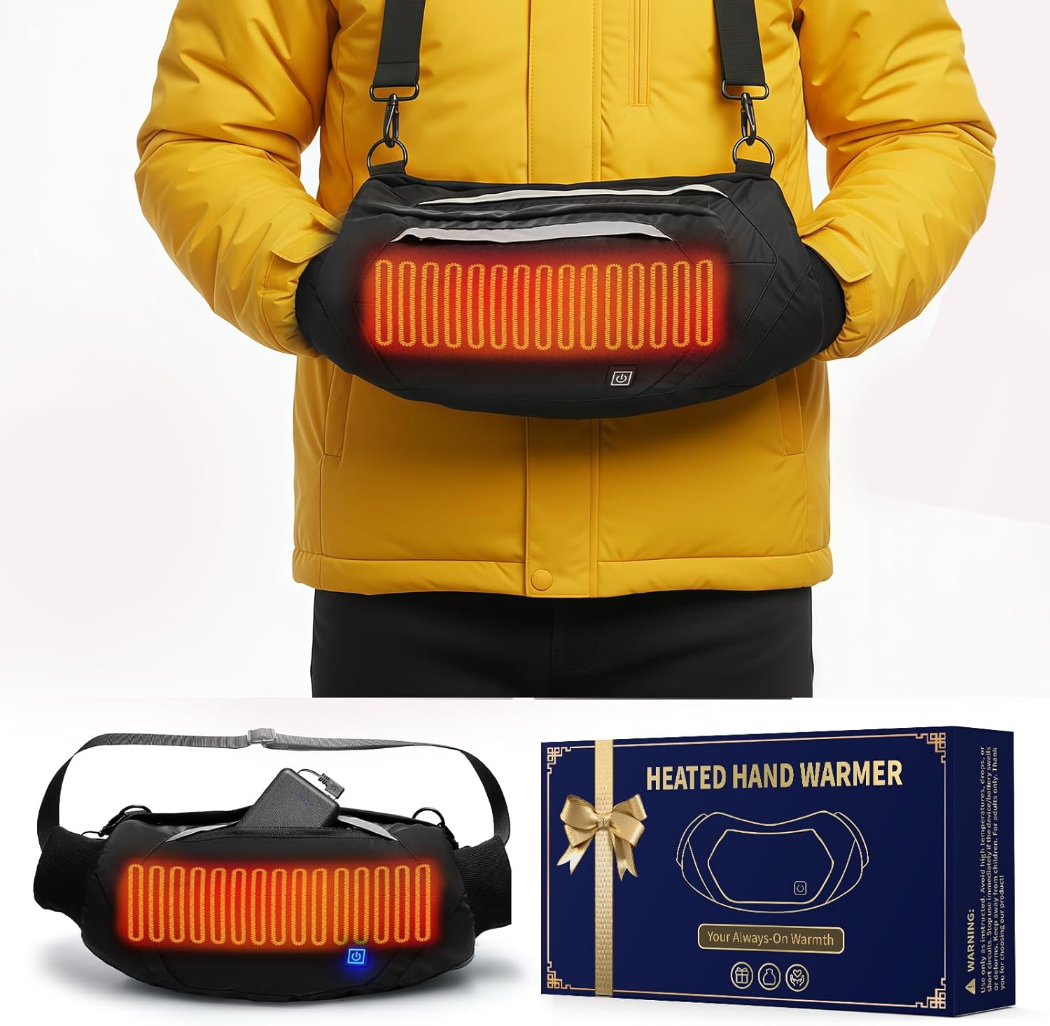 Heated Hand Warmer Pouch for Outdoor Activities and Comfort