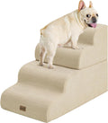 Dog Stairs Ramp for Bed - 4-Step Foam Pet Stairs for High Beds