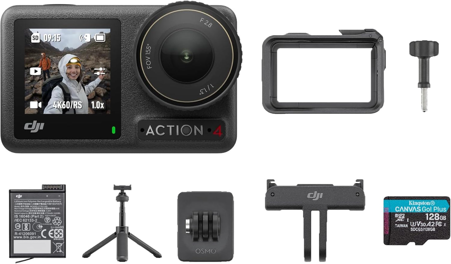 DJI Osmo Action 4-4K Camera with Extreme Battery and Accessories