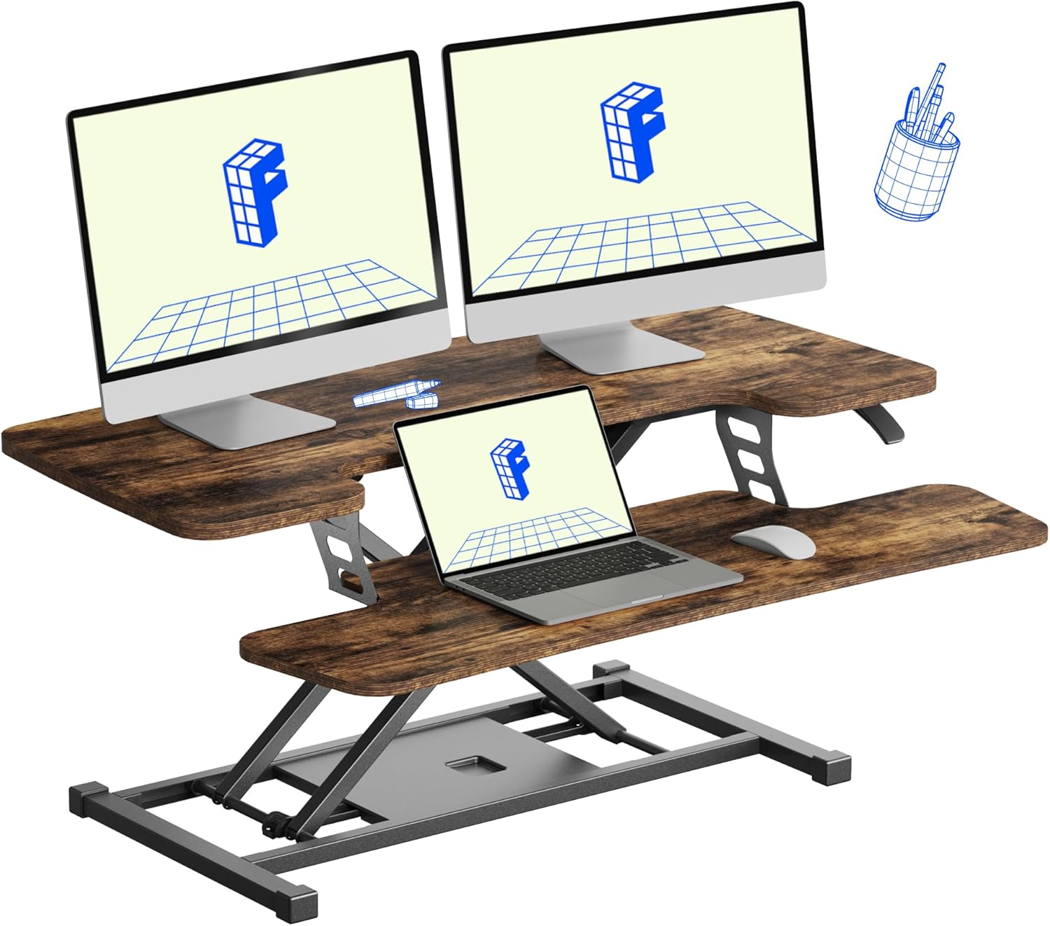 FLXISPOT 36in Standing Desk Converter for Ergonomic Comfort