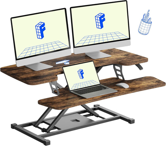 FLXISPOT 36in Standing Desk Converter for Ergonomic Comfort