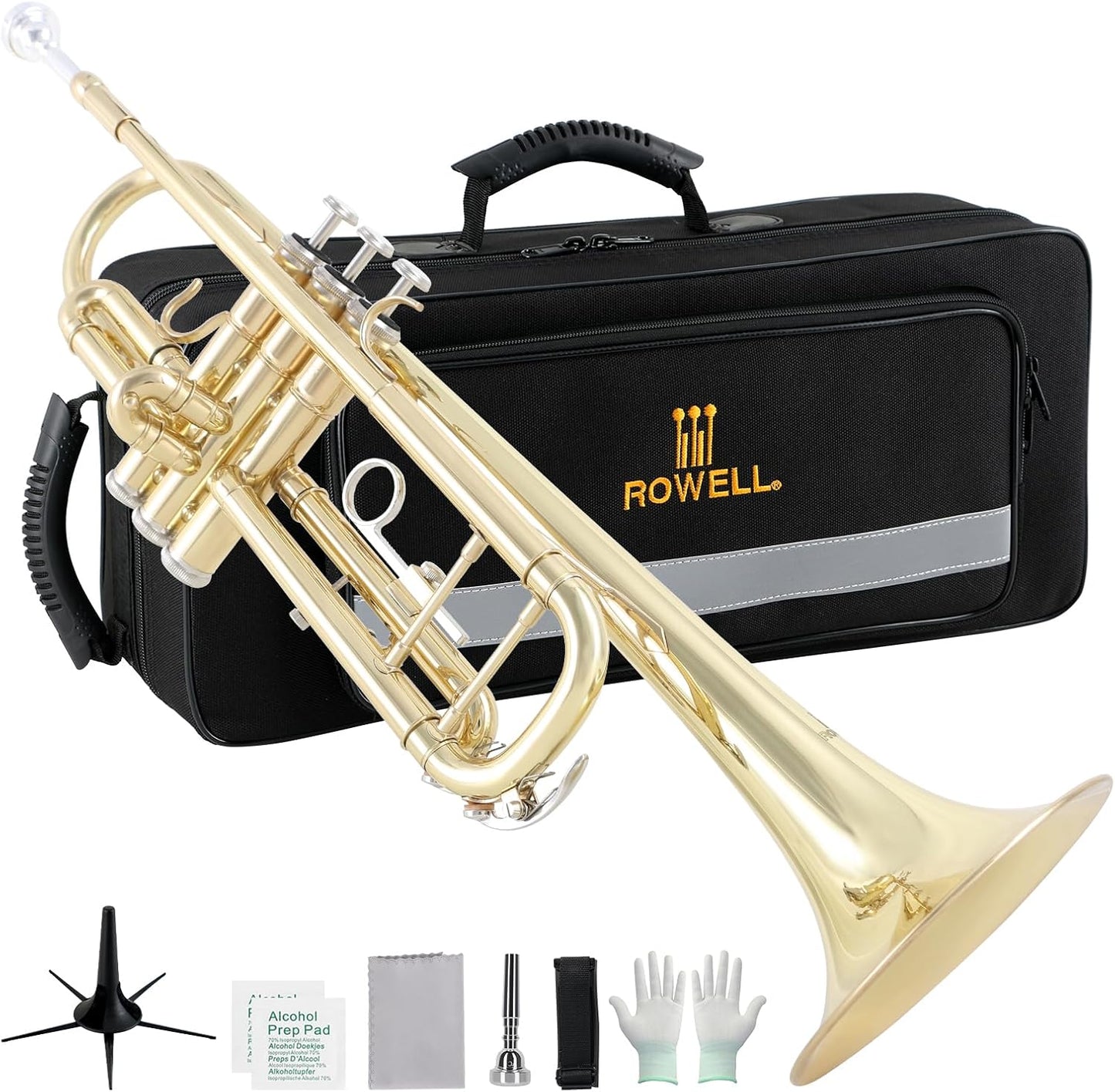 ROWELL Bb Trumpet Standard Set with Hard Case and Accessories