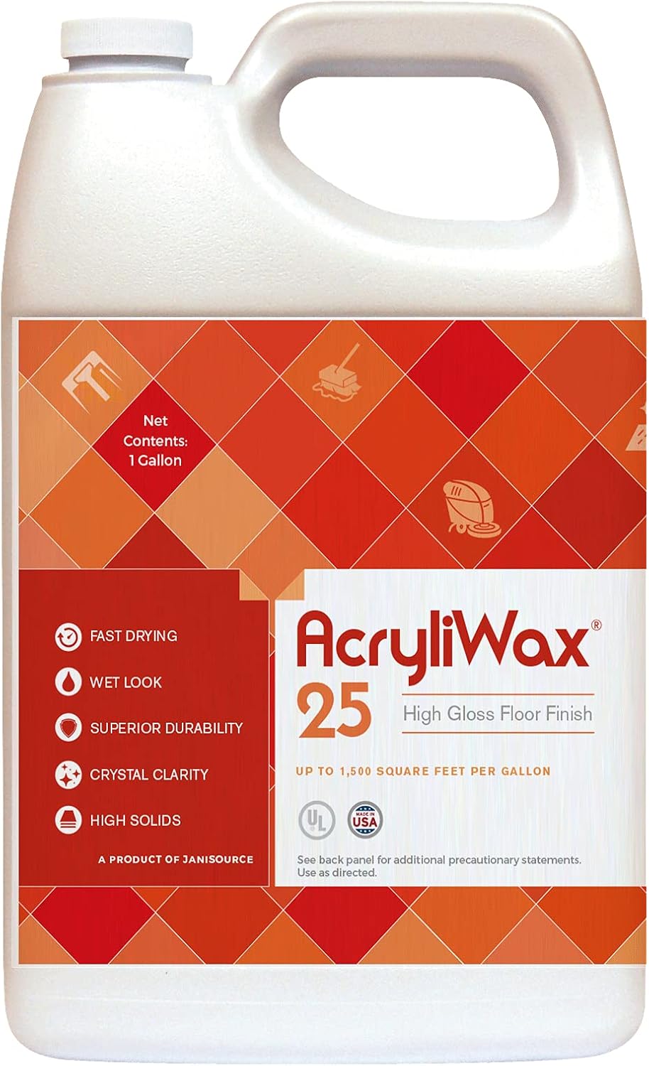 Acryliwax 25 High Gloss Floor Wax for Commercial Use 1 Gallon