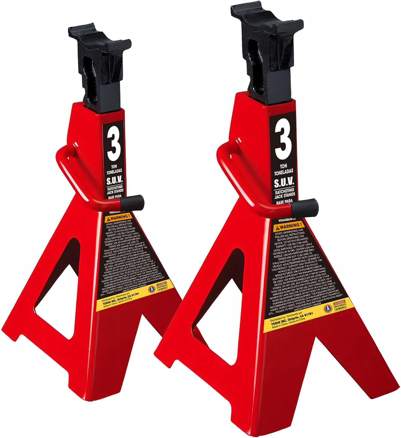 BIG RED AT43006UR Steel Jack Stands: 3 Ton Capacity for Cars