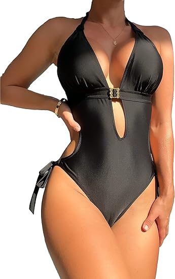 Eomenie One Piece Swimsuits for Women with Cutout Design