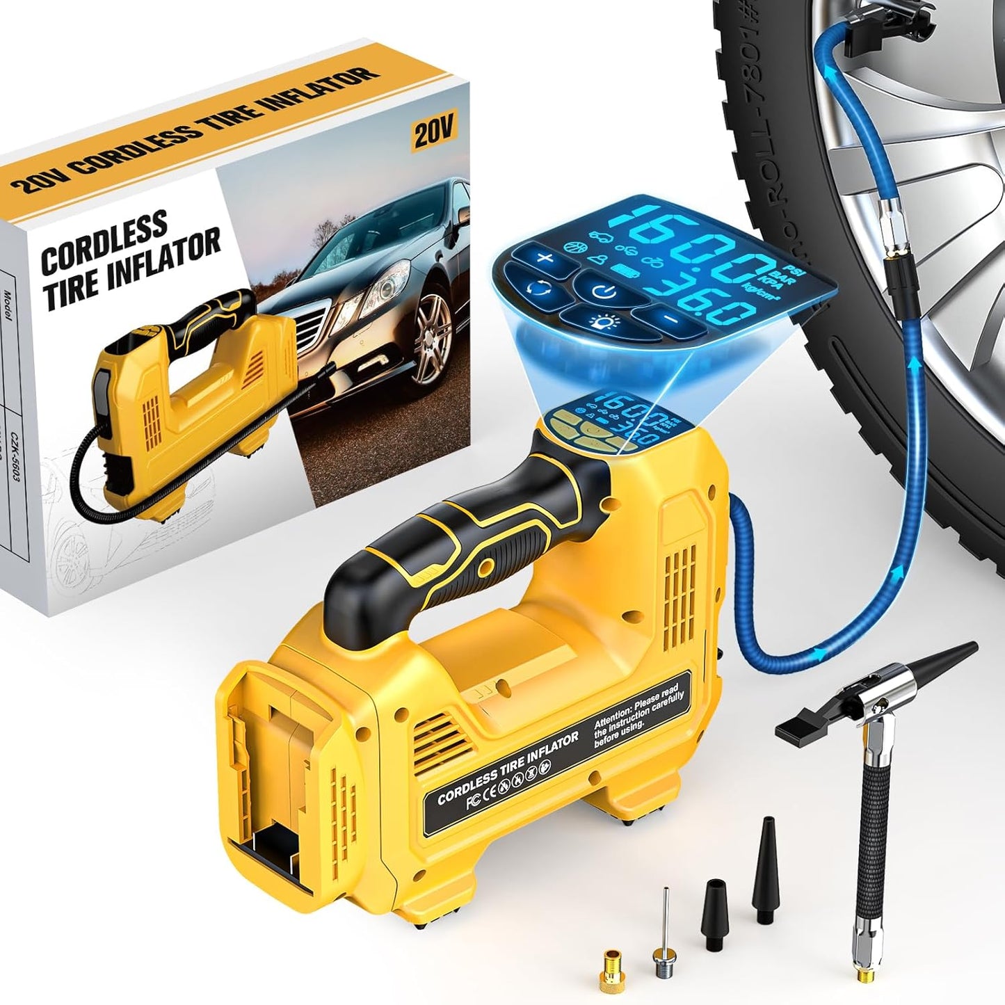 Dewalt 20V Cordless Tire Inflator - Pump Anywhere!