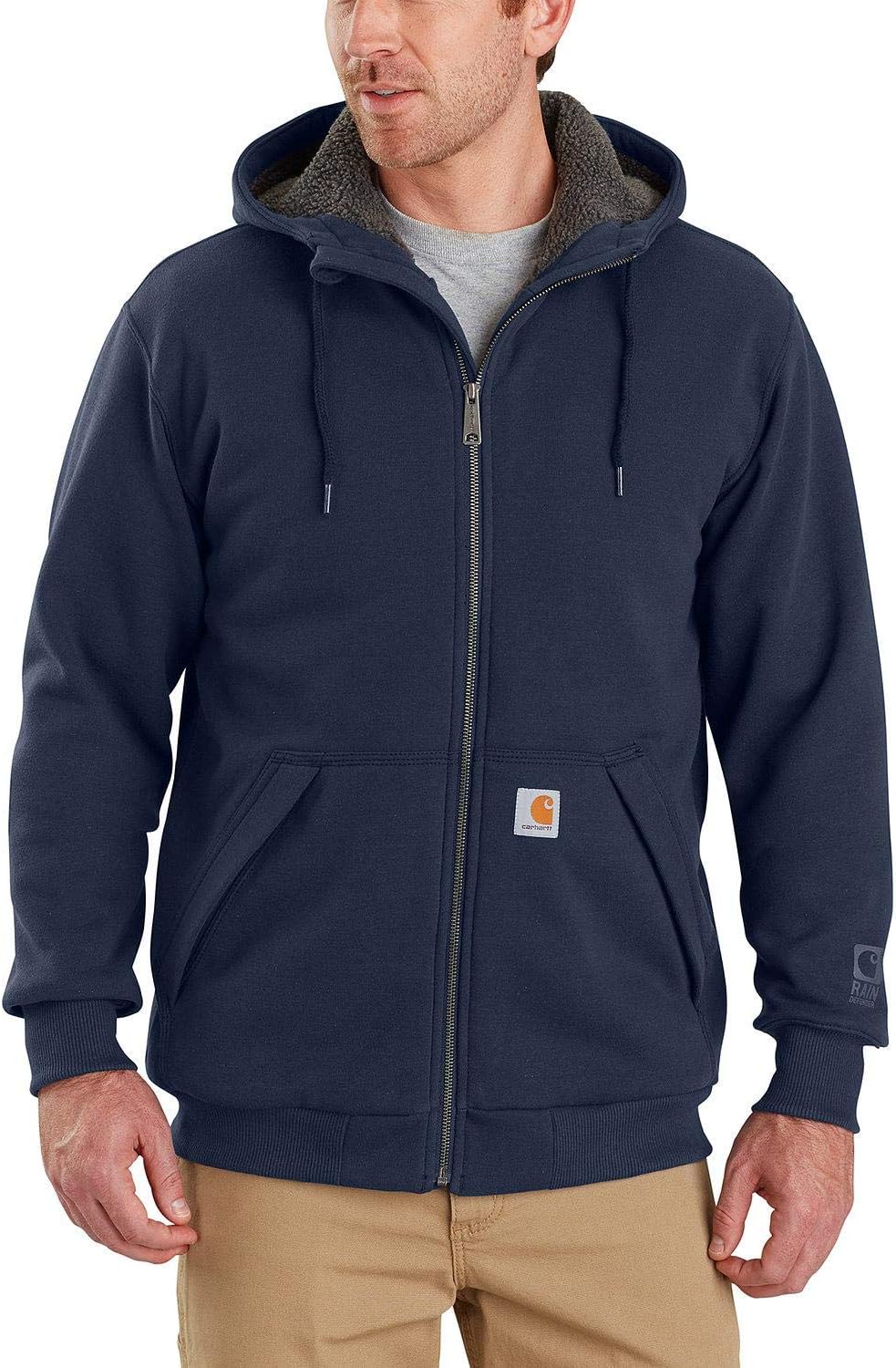 Carhartt Men's Rain Defender Sherpa-Lined Full-Zip Sweatshirt