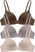 Lightly Lined Wireless Plunge T Shirt Bras for Women - Pack of 3