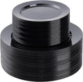 100PCS Black Plastic Plates Set 50 Dinner 50 Dessert - Elegant Party