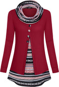 Womens Cowl Neck Long Sleeve Tunic Top - Soft Knit Comfort