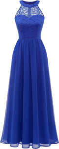 Wedtrend Women's Halter Long Prom Dress Floral Lace
