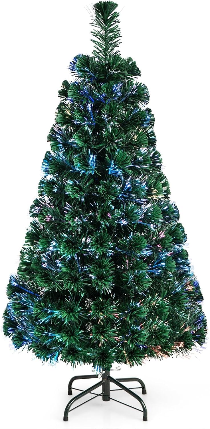 Pre-Lit Fiber Optic Christmas Tree for Indoor Outdoor Decor