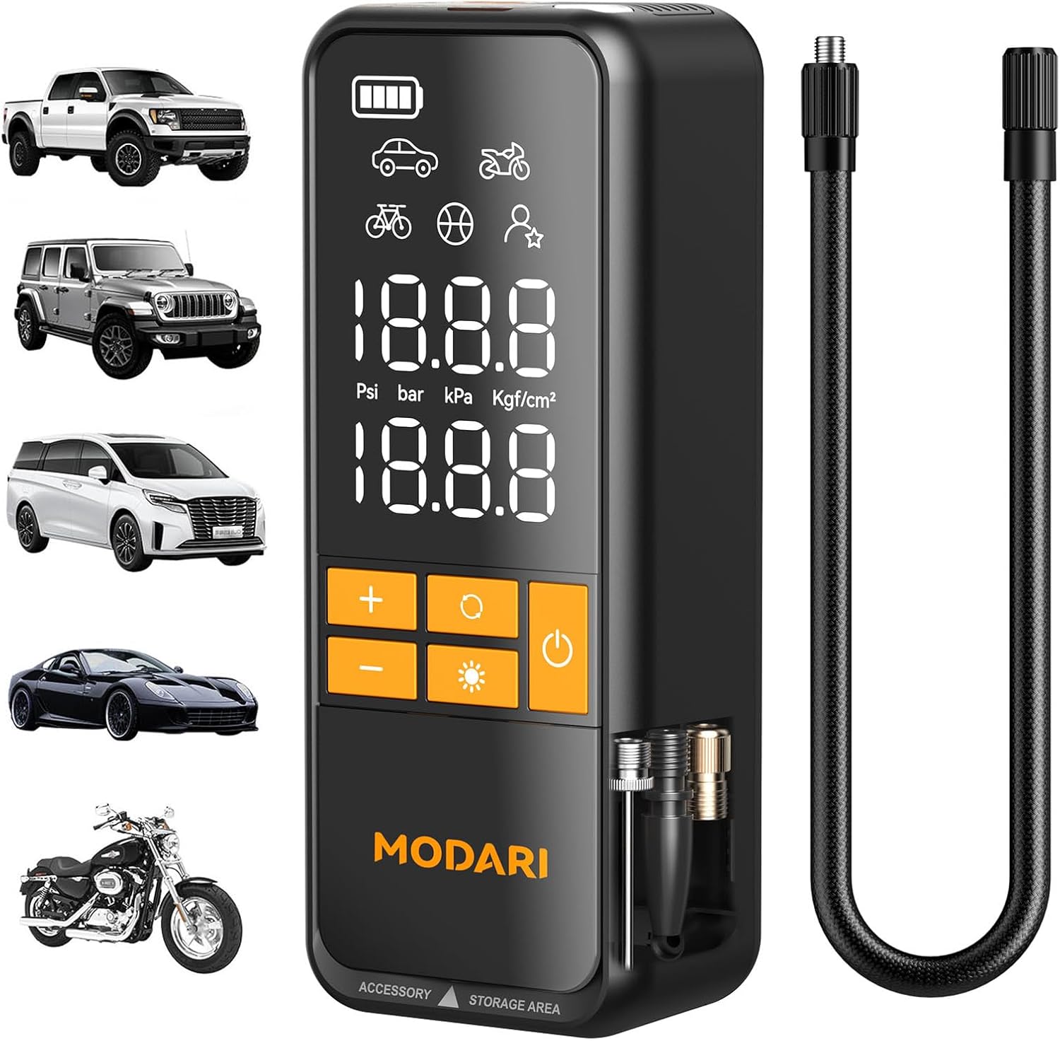 Portable Tire Inflator for Car - Fast 160 PSI Air Compressor
