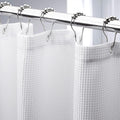 AmazerBath 96 Inch Long Waffle Fabric Shower Curtain- White