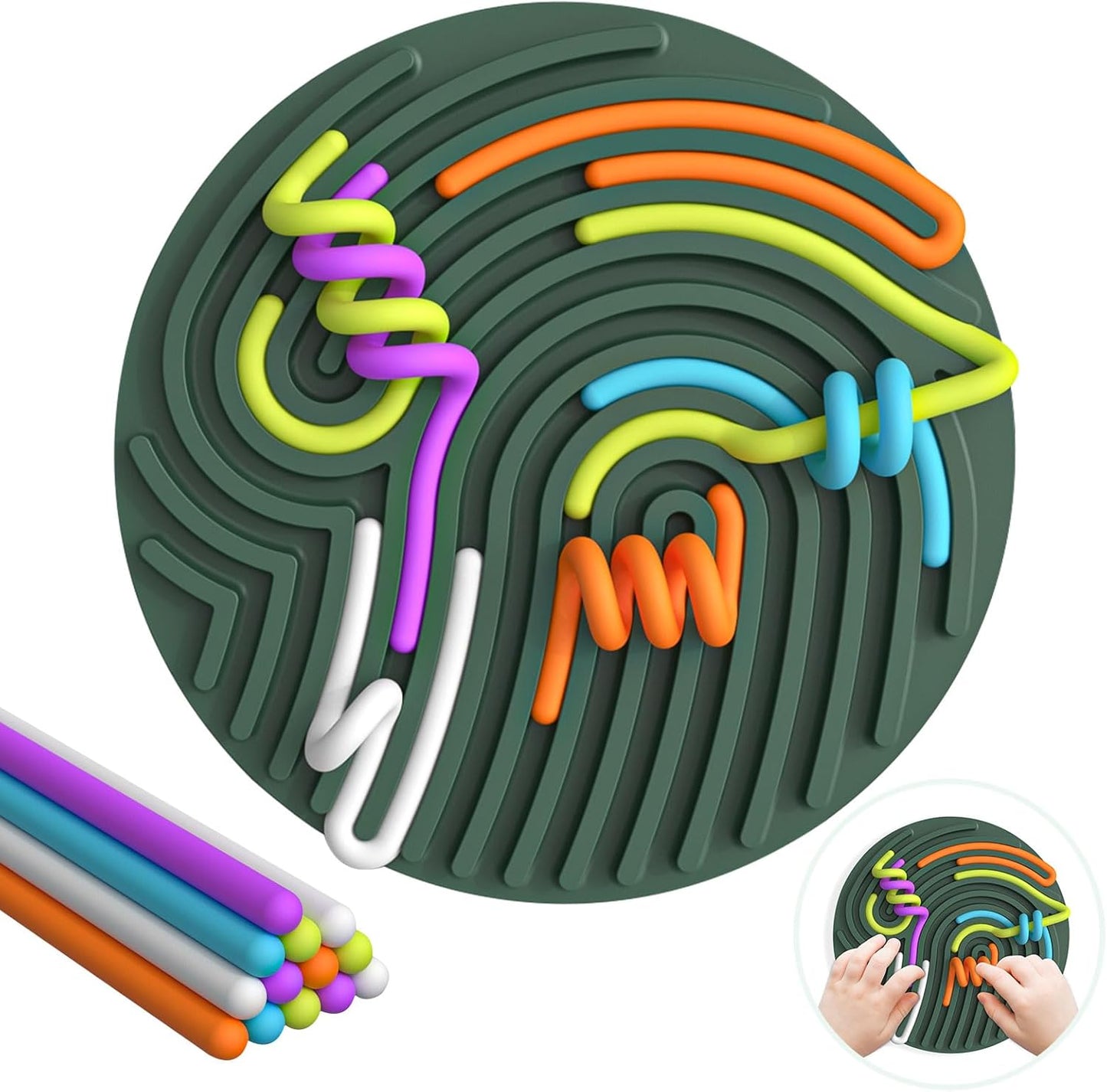 Gapiks Sensory Fidget Board | Stress & Anxiety Relief | 13 Strings | Portable Bag