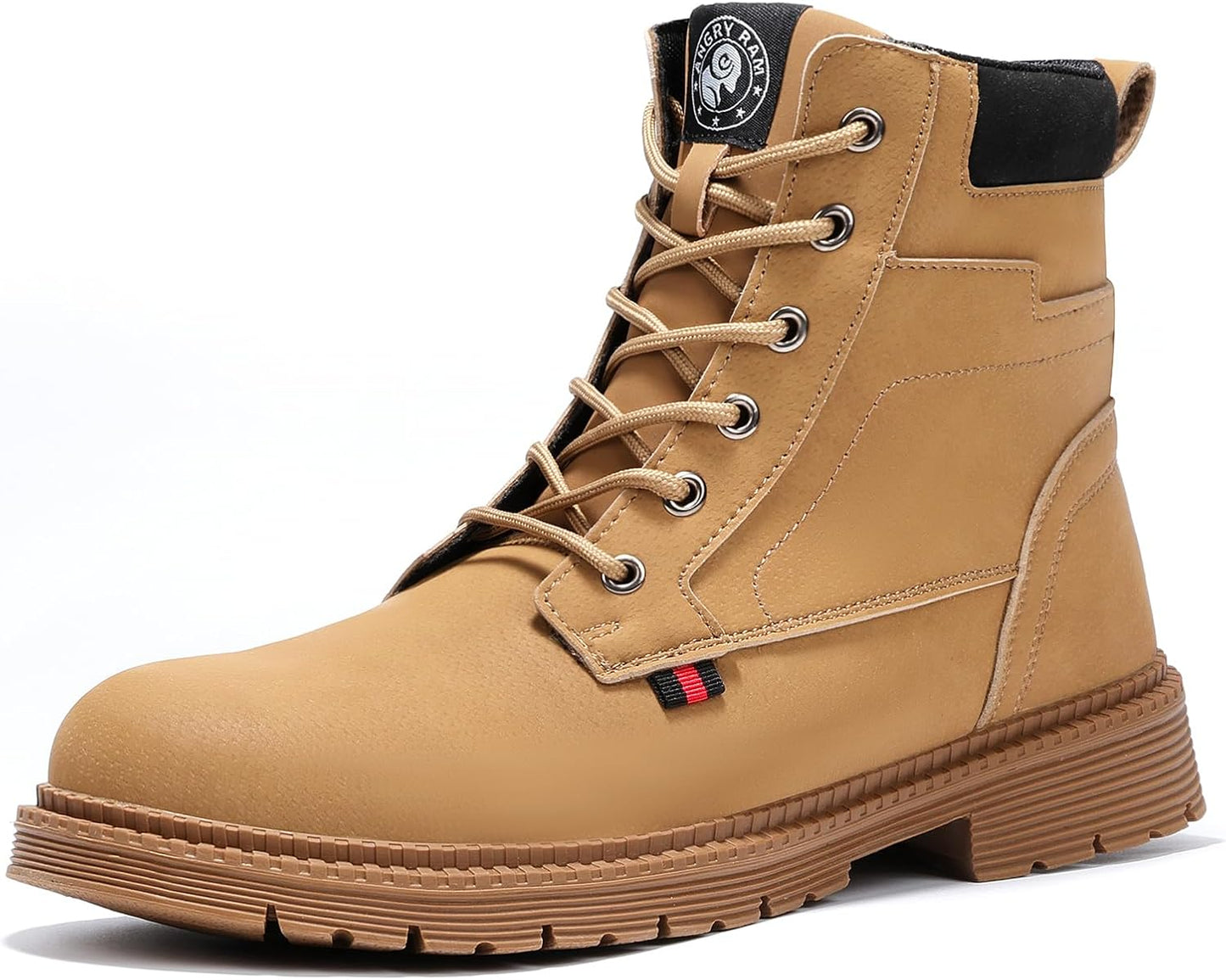 ANGRYRAM Steel Toe Boots for Men - Comfortable Waterproof Work Boots
