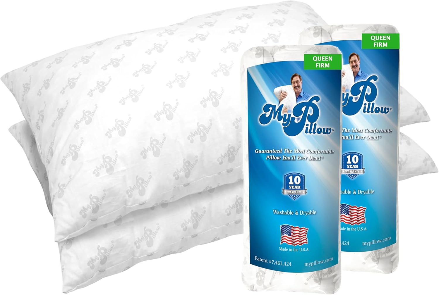MyPillow Bedding Bed Pillows for Sleeping Queen Size Set of 2