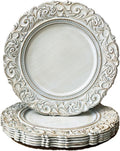 Set of 6 Embossed Antique Charger Plates - Elegant Tableware for Parties