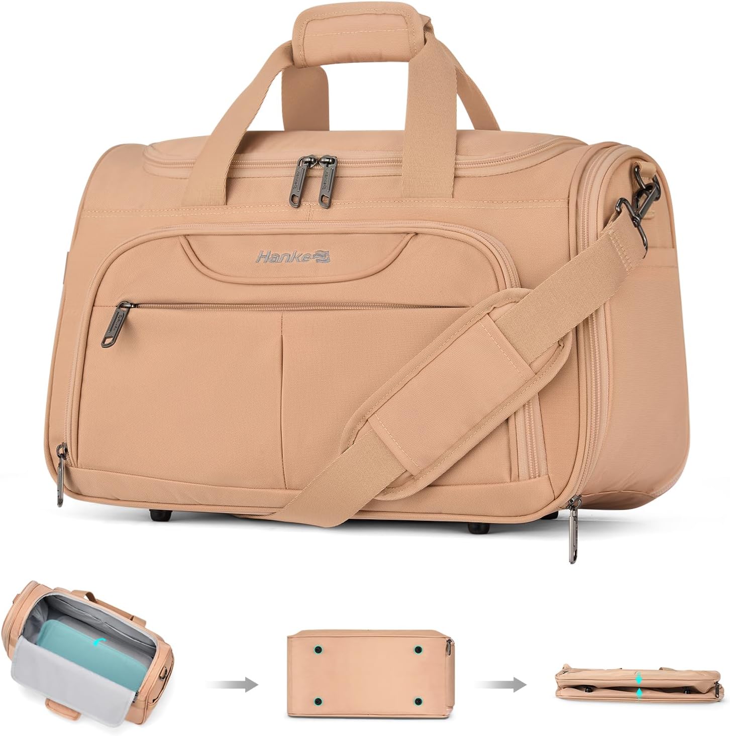Hanke Foldable Underseat Carry On Bag for Travel and Weekend