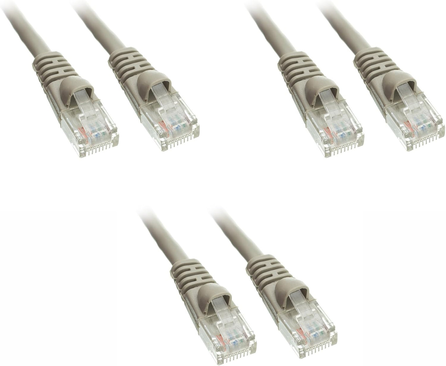 C&E 3 Pack Cat5e Snagless Ethernet Patch Cable 35 Feet Grey