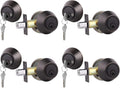 Double Cylinder Deadbolt Locks Keyed Alike 4-Pack - Bronze Finish