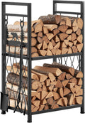 Indoor Firewood Rack 2-Tier Log Holder - Strong 400 lb Capacity