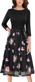 VFSHOW Womens Pleated A-Line Midi Dress - Flattering Work to Party 32