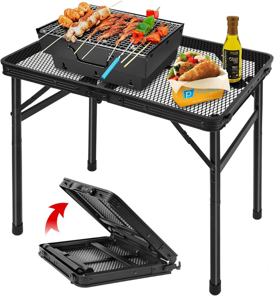 Portable Folding Grill Table: Lightweight & Adjustable