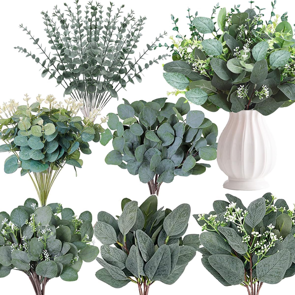 240 Pcs Mixed Eucalyptus Leaves Stems for Stunning Decor